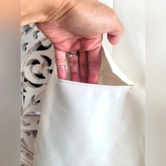 COMMENSSE WHITE MINI DRESS 2 FRONT PACK BACK ZIPPER CLOSURE FULL LINED NWT SZ XS - Picture 4 of 10